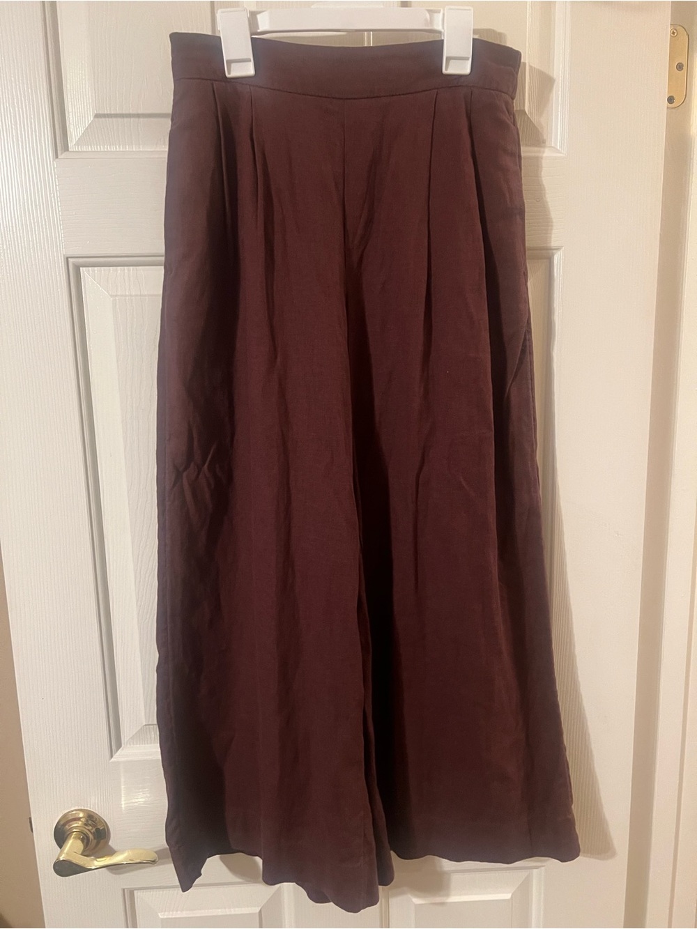 NWOT a new day Brown Linen Rayon Blend Cropped Wide Leg Pants Size XS